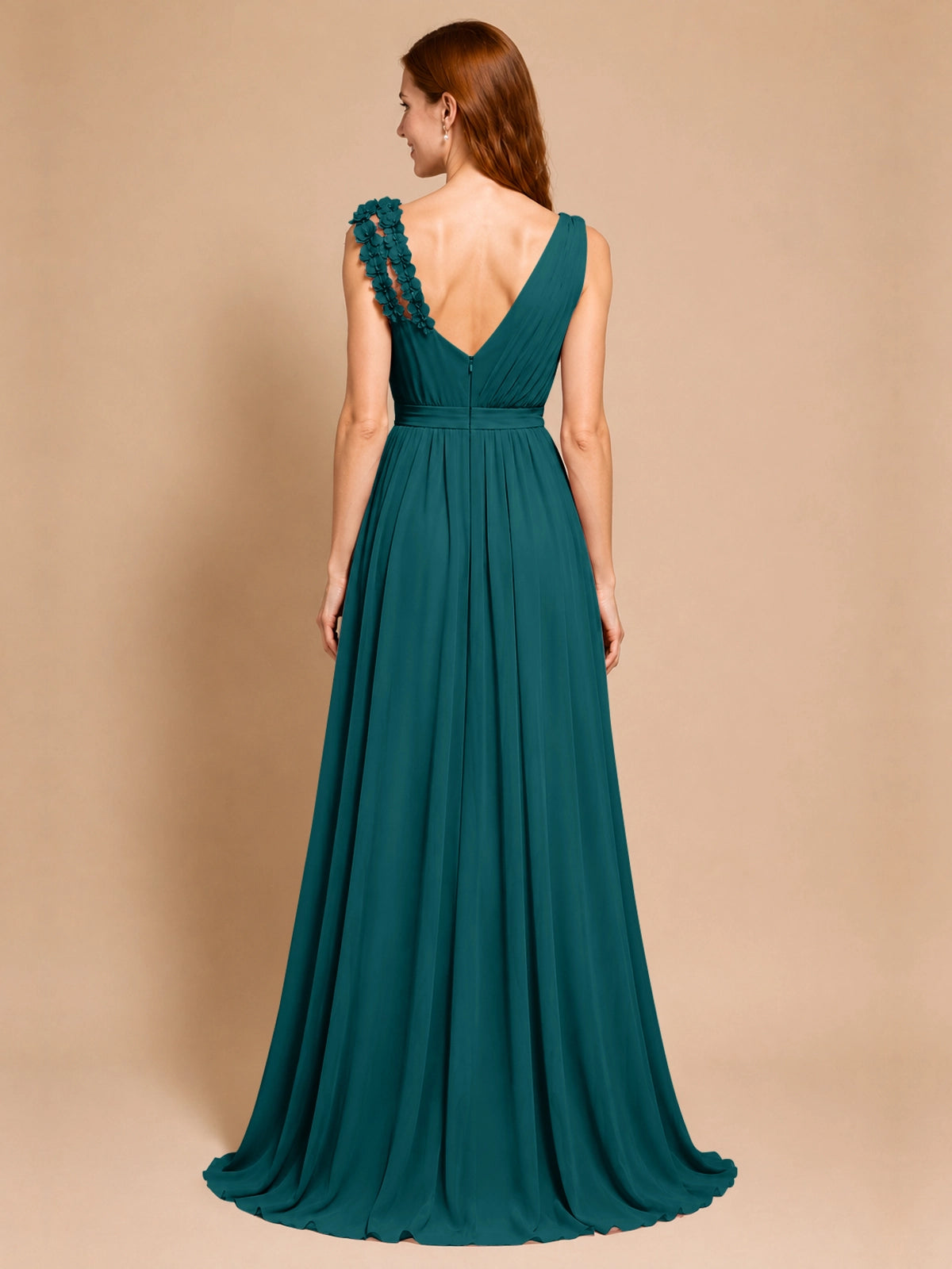 Chiffon Prom Dress with Appliques