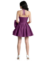 Halter Oversized Bow Mini Dress 