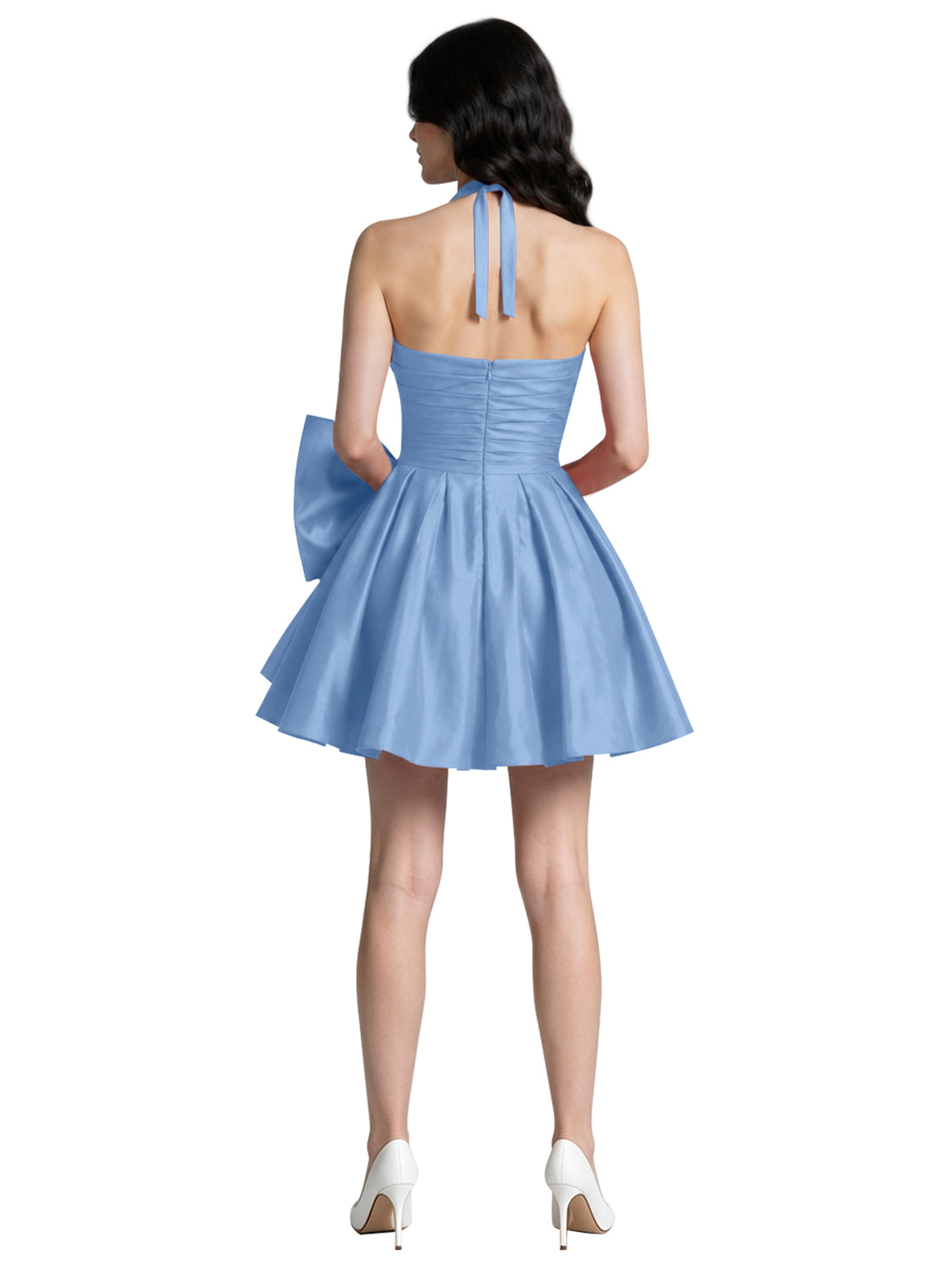 Halter Oversized Bow Mini Dress 
