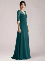 Lace Mother of the Bride Dress with Half Sleeves