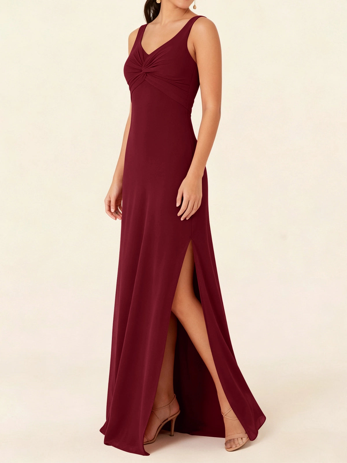 Chiffon Bridesmaid Dress with Slit 