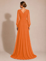 Chiffon Mother of the Bride Dress with Long Sleeves 