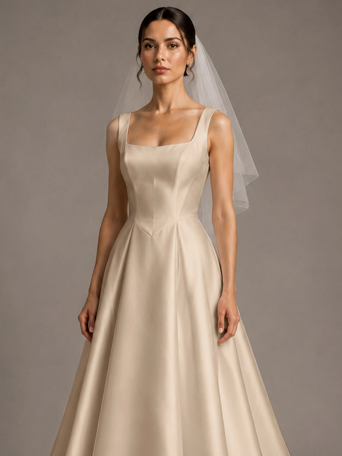 A-line Wedding Dress with Square Neck 