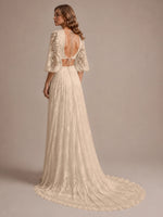 Lace Wedding Dress with Slit 