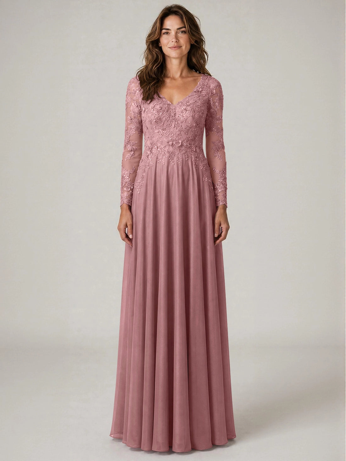 A-line Mother of the Bride Dress with Appliques