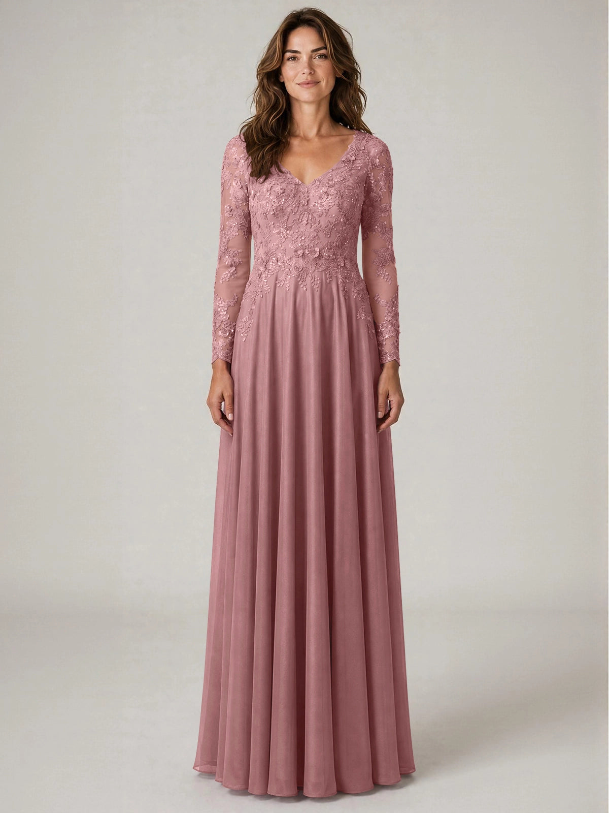 A-line Mother of the Bride Dress with Appliques