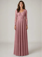 A-line Mother of the Bride Dress with Appliques