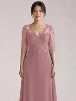 Lace Mother of the Bride Dress with Half Sleeves