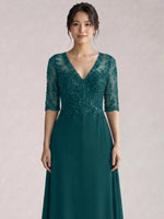 Lace Mother of the Bride Dress with Half Sleeves