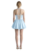 Beading Bubble Hem Mini Dress 