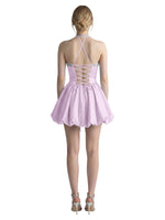 Beading Bubble Hem Mini Dress 