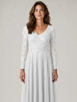 A-line Mother of the Bride Dress with Appliques