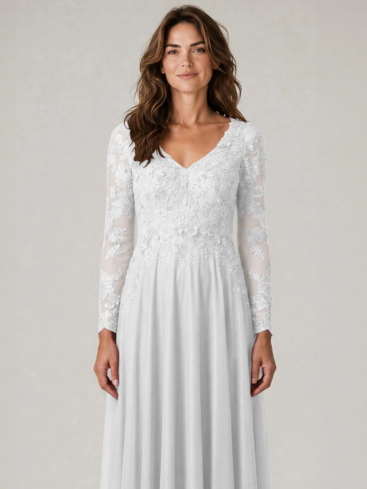 A-line Mother of the Bride Dress with Appliques