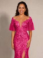 Mermaid Mother of the Bride Dress with V-neck 