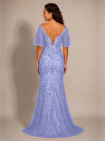 Mermaid Mother of the Bride Dress with V-neck 