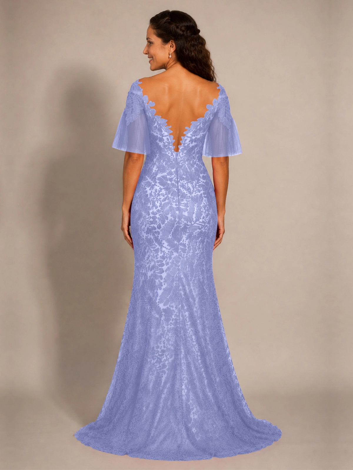 Mermaid Mother of the Bride Dress with V-neck 