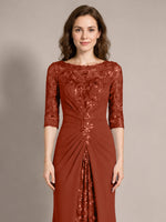 Lace Mother of the Bride Dress with Applique 