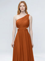 One-Shoulder Side Cut-Out Bridesmaid Dress 