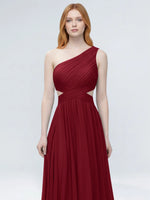 One-Shoulder Side Cut-Out Bridesmaid Dress 