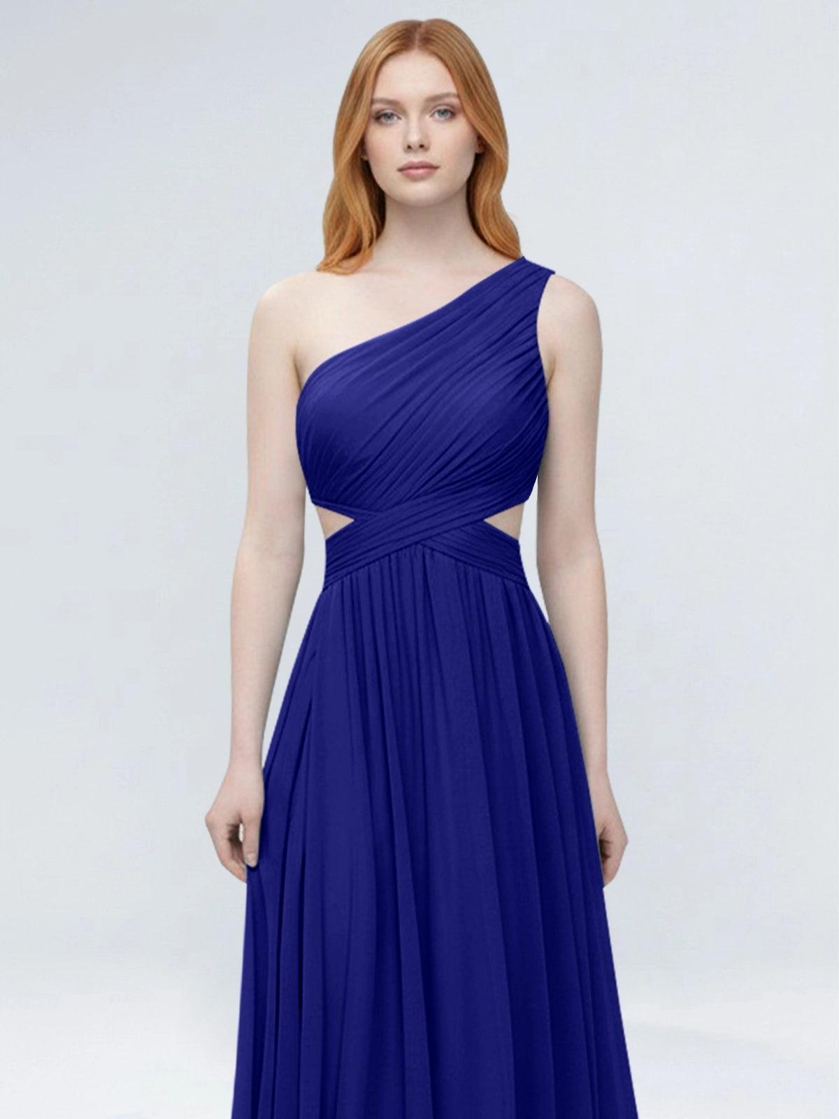 One-Shoulder Side Cut-Out Bridesmaid Dress 