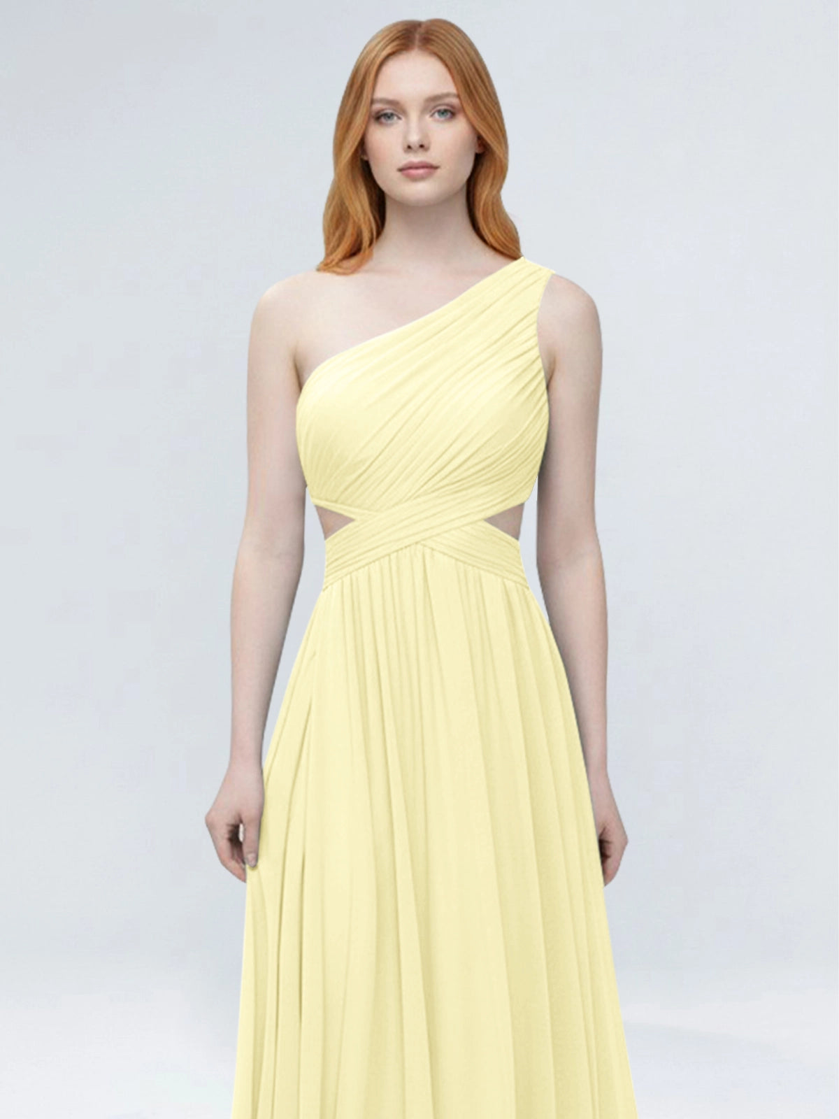 One-Shoulder Side Cut-Out Bridesmaid Dress 