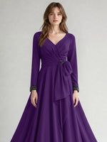 Stretch Satin Mother of the Bride Dress with Crystal
