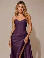 Silk-like Prom Dress with Appliques