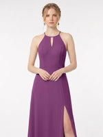 Chiffon Bridesmaid Dress with Halter 