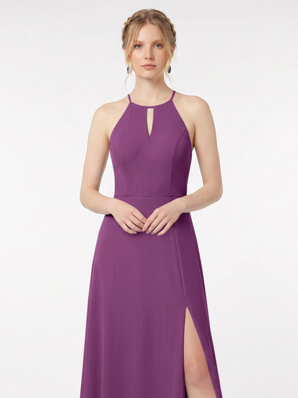 Chiffon Bridesmaid Dress with Halter 