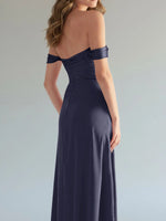 Off-the-Shoulder Slit Bridesmaid Dress 
