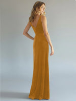 Velvet Bridesmaid Dress with Slit 
