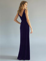 Velvet Bridesmaid Dress with Slit 