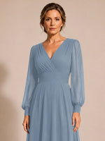 Chiffon Mother of the Bride Dress with Long Sleeves 