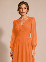 Chiffon Mother of the Bride Dress with Long Sleeves 
