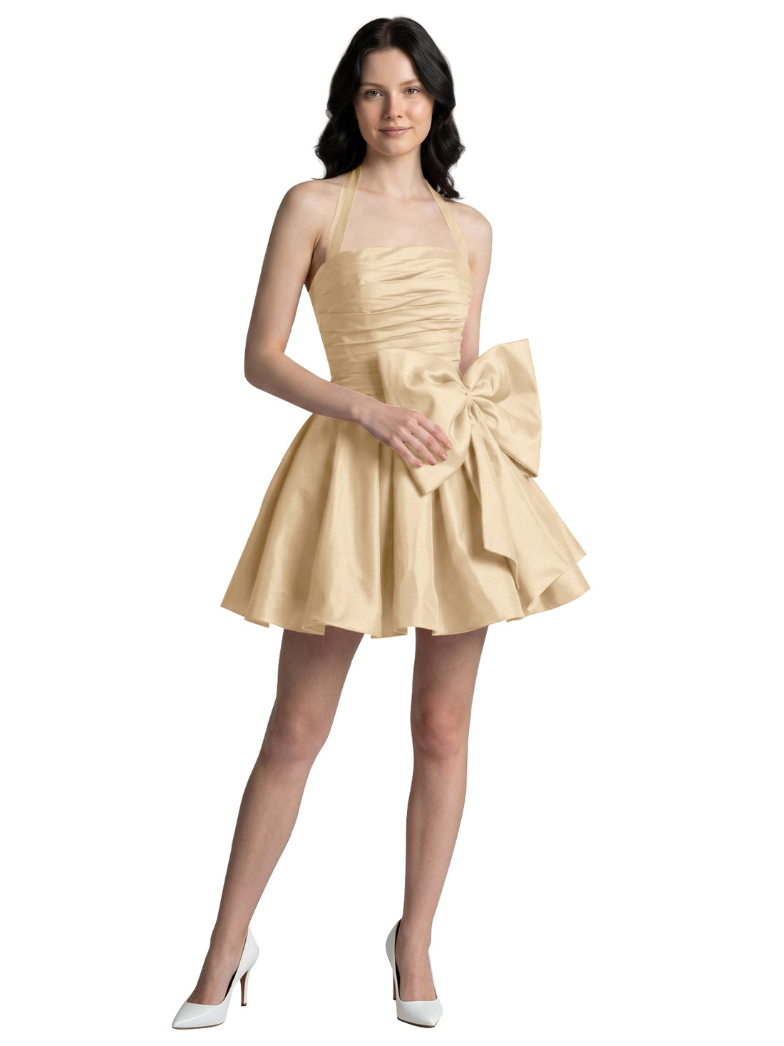 Halter Oversized Bow Mini Dress 