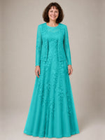 A-line Mother of the Bride Dress with Lace 