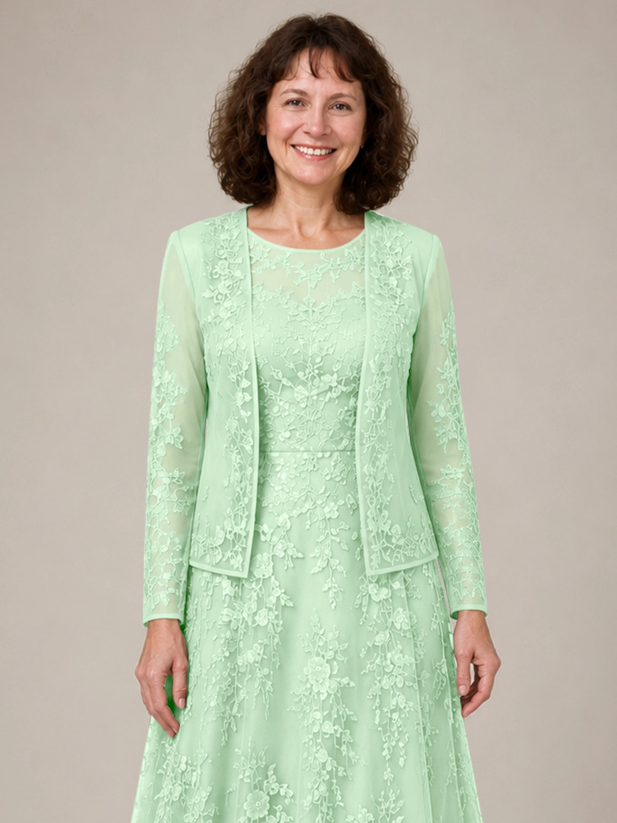 A-line Mother of the Bride Dress with Lace 