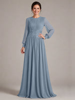 Chiffon Mother of the Bride Dress with Jewel Neckline 