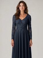 A-line Mother of the Bride Dress with Appliques