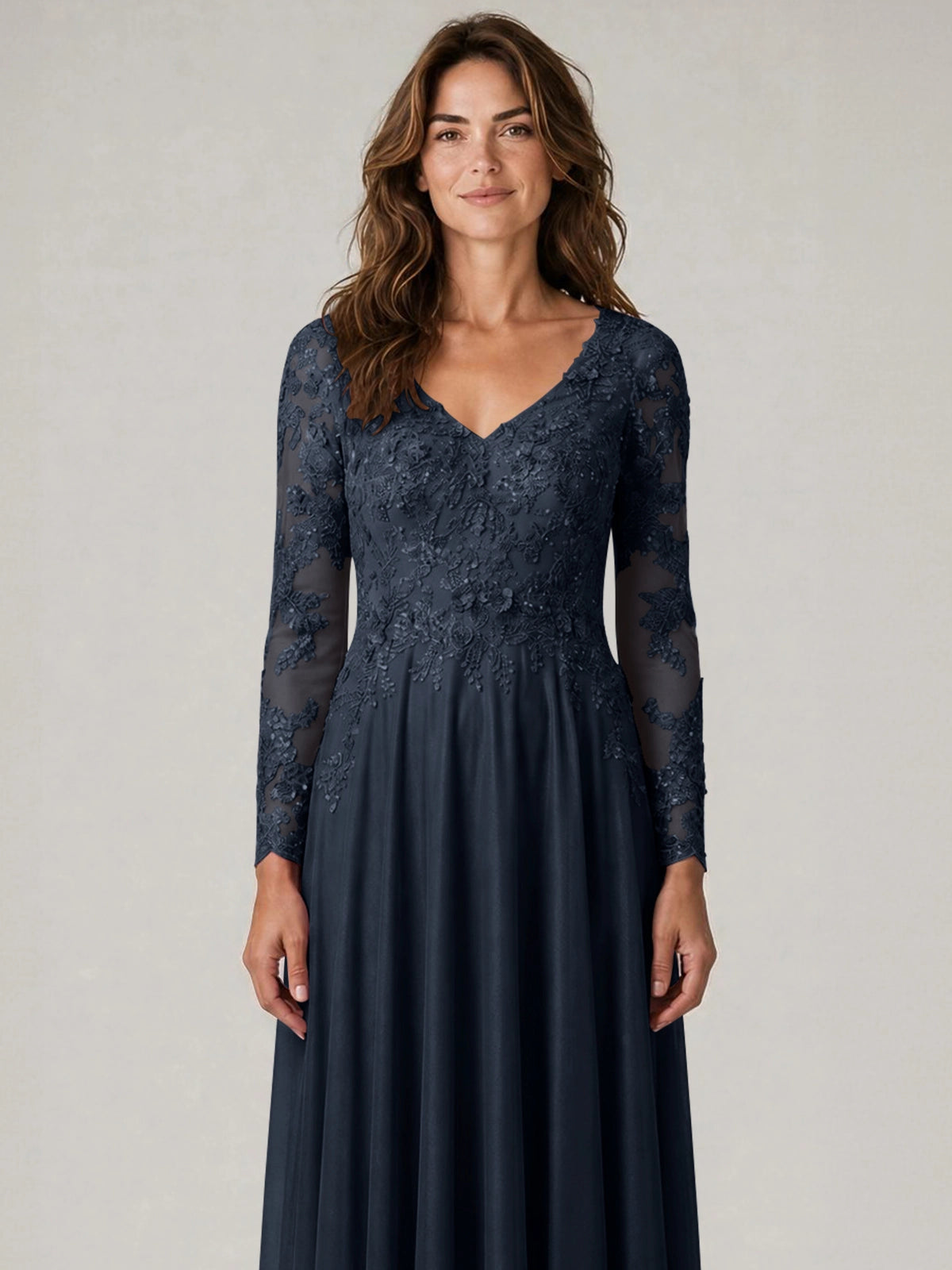 A-line Mother of the Bride Dress with Appliques