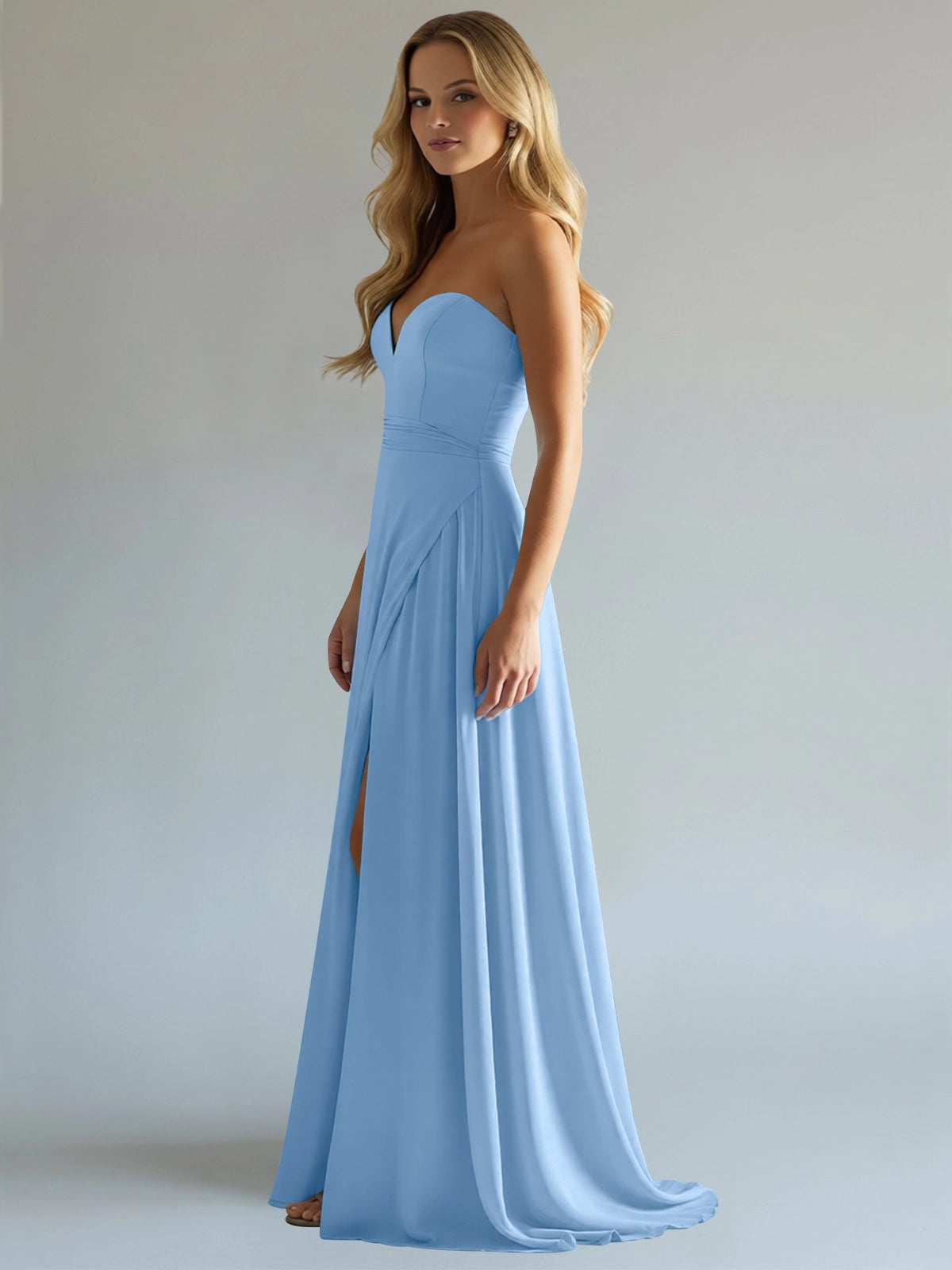 Sweetheart Bridesmaid Dress with Slit 