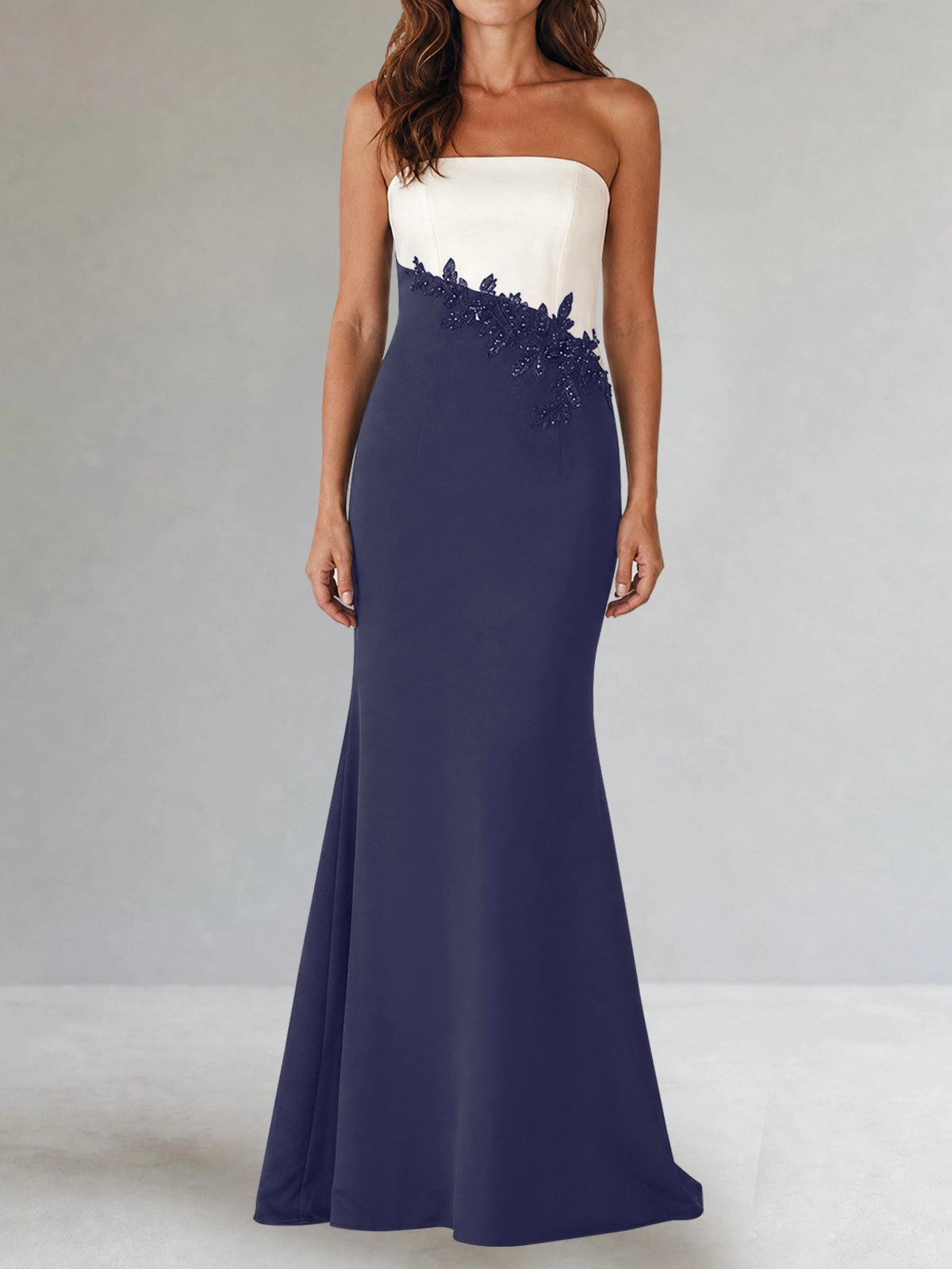 Trumpet Mother of the Bride Dress with Appliques