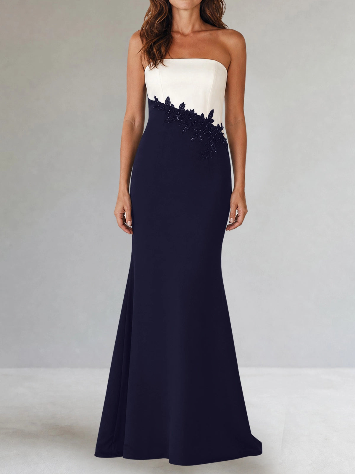 Trumpet Mother of the Bride Dress with Appliques