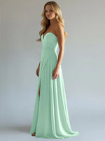 Sweetheart Bridesmaid Dress with Slit 