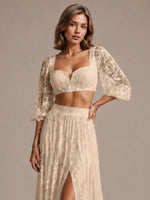 Lace Wedding Dress with Slit 