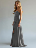 Sweetheart Bridesmaid Dress with Slit 