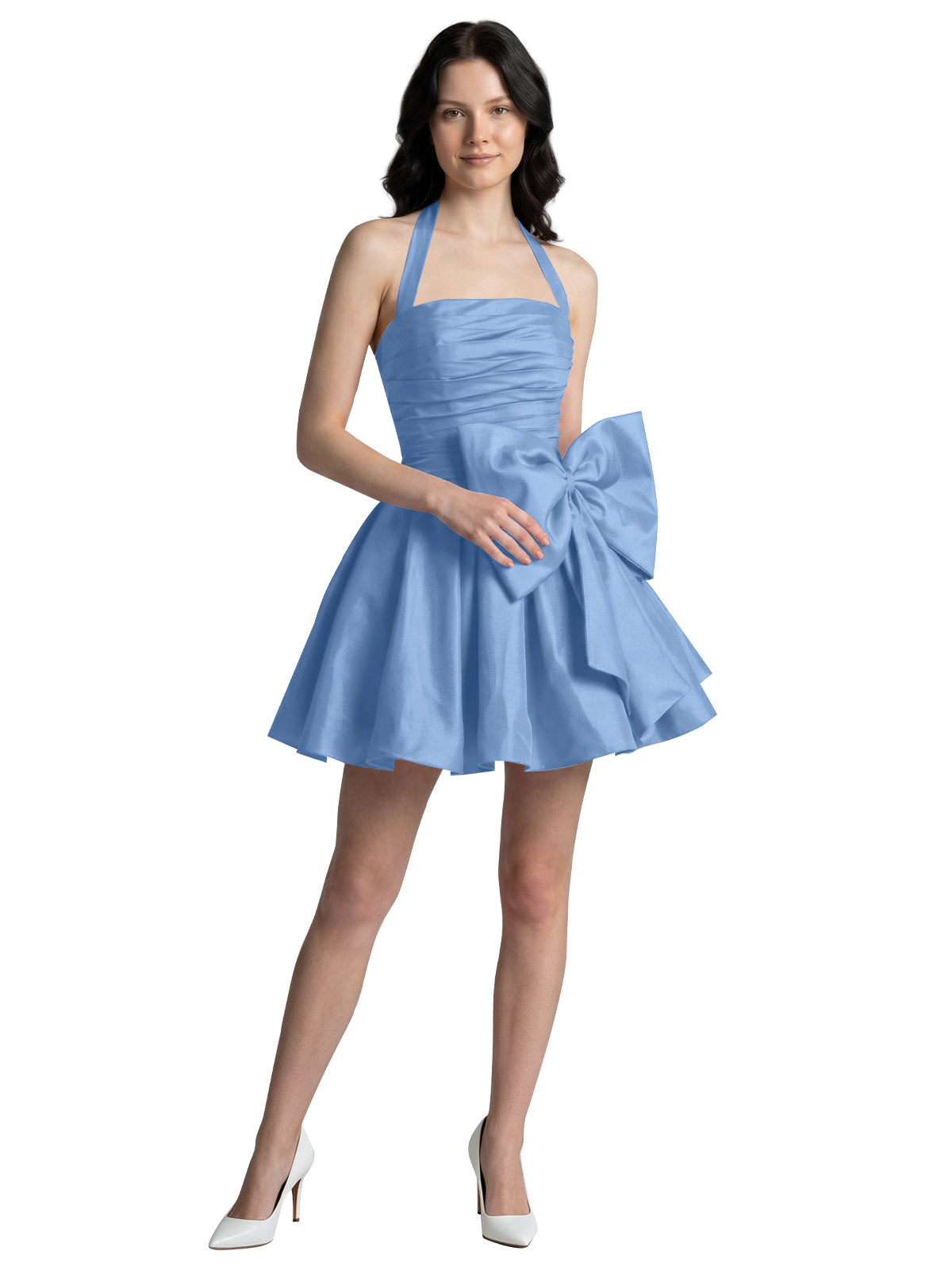 Halter Oversized Bow Mini Dress 