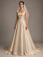 A-line Wedding Dress with Square Neck 