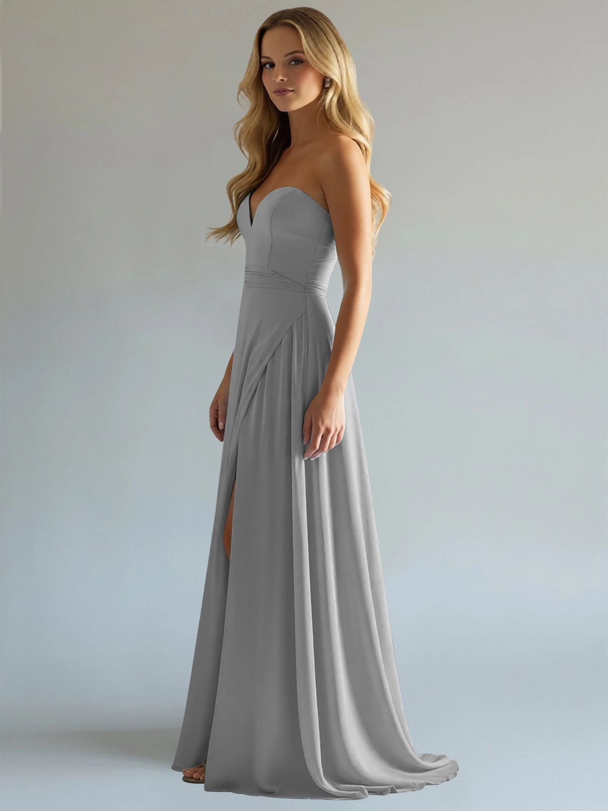 Sweetheart Bridesmaid Dress with Slit 
