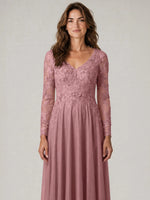 A-line Mother of the Bride Dress with Appliques